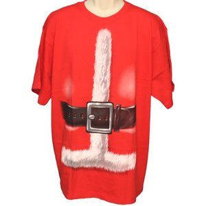 Christmas Party Santa Big Belly Red Suit T-Shirt XL